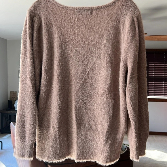 Marled Reunited Clothing Sweater Womens Pink Gold Metallic Scoop Neck Lg - Picture 6 of 11